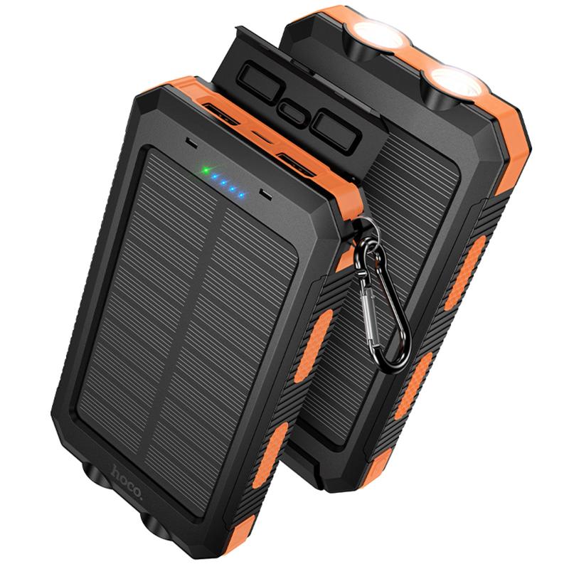 Повербанк Power Bank Hoco J164 Platinum solar 10.5W with lighting 8000 mAh