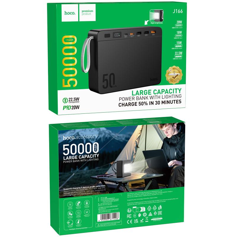 Повербанк Power Bank Hoco J166 Carretera 22.5W+PD20W+lighting 50000 mAh - Зображення 2