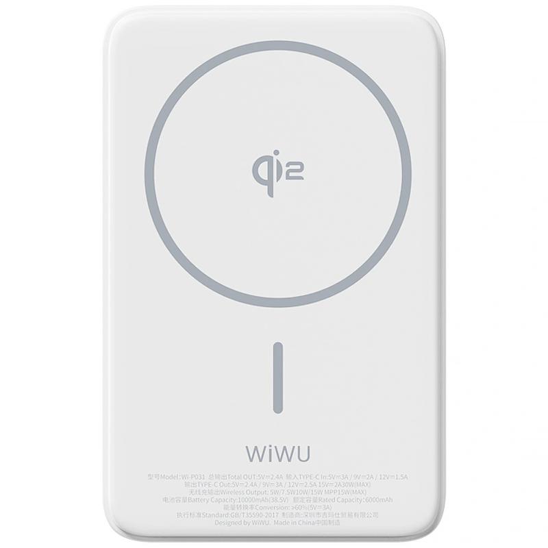 Повербанк Power Bank WIWU Wi-P031 Magnetic з БЗП Qi2 30W 10000 mAh