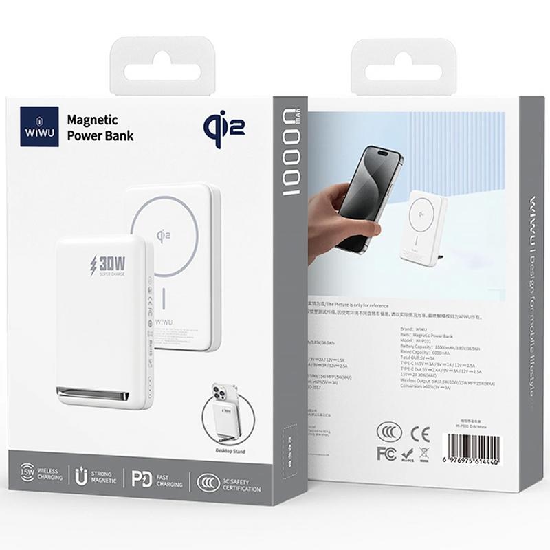 Повербанк Power Bank WIWU Wi-P031 Magnetic з БЗП Qi2 30W 10000 mAh - Зображення 4