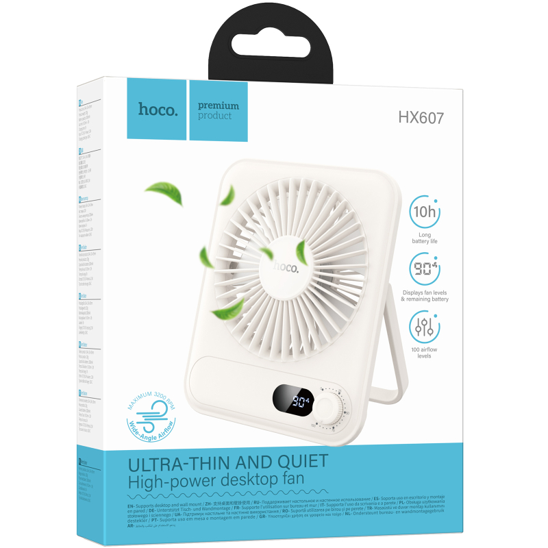 Портативний вентилятор Hoco HX607 handheld folding fan 2000 mAh - Зображення 3