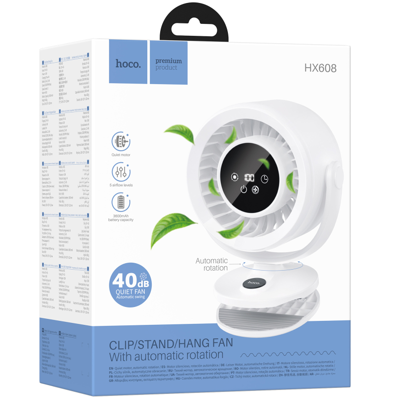 Портативний вентилятор Hoco HX608 handheld folding fan 3600 mAh - Зображення 2