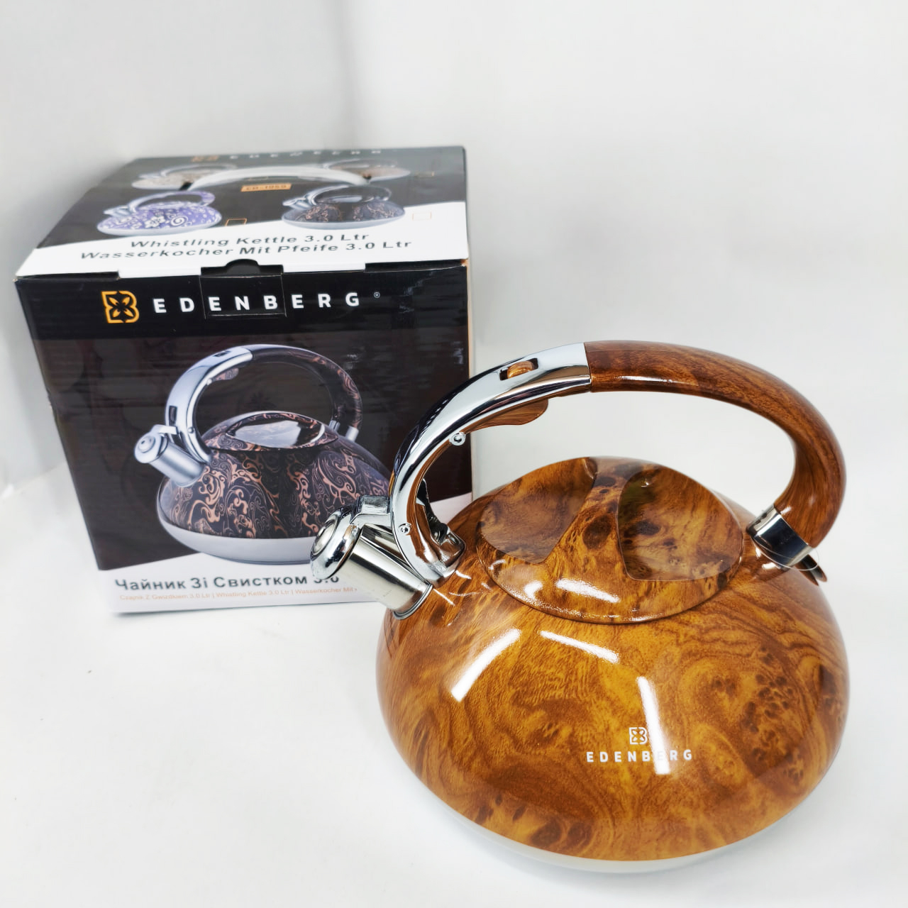 Чайник зі свистком Edenberg EB-1959 3 л з капсульним дном Brown - Зображення 2