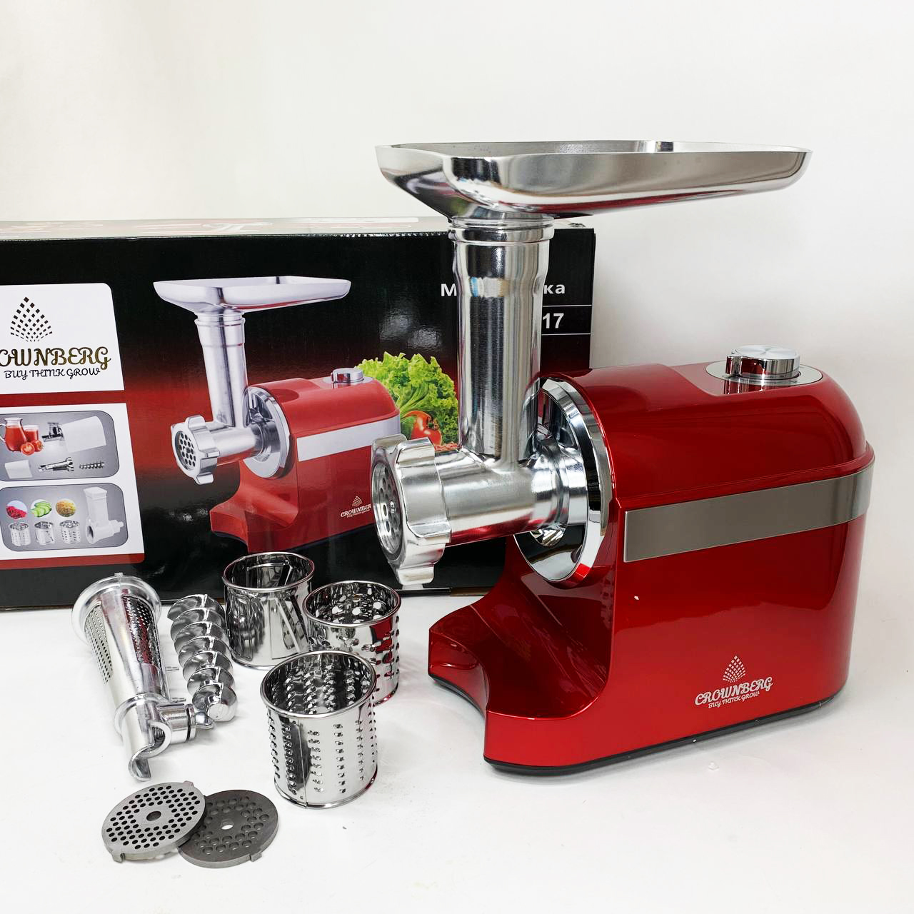 Електрична м’ясорубка шнекова Crownberg CB-4217 3800 Вт