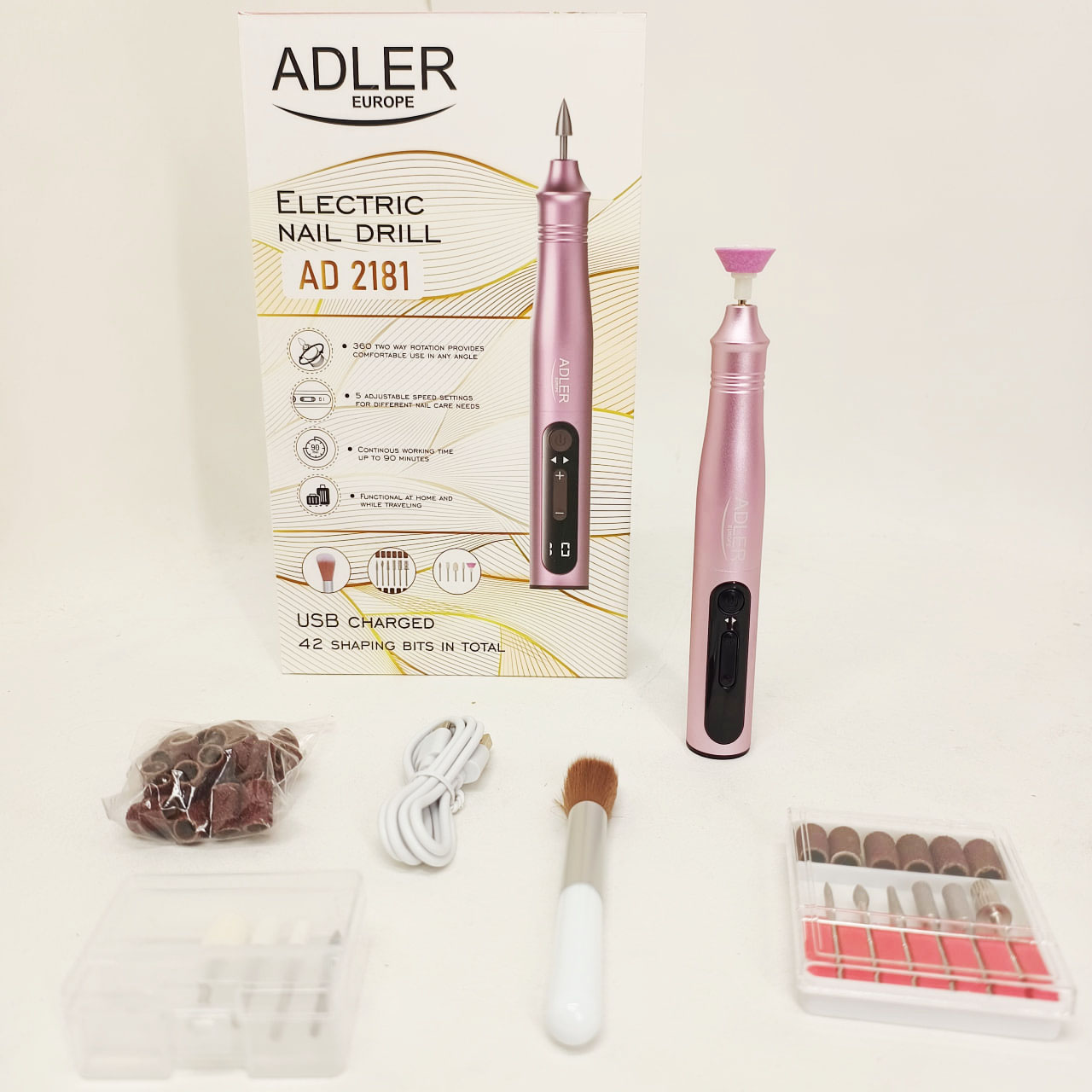 Фрезер для нігтів Adler AD 2181 13500 об/хв з 11 насадками - Зображення 5