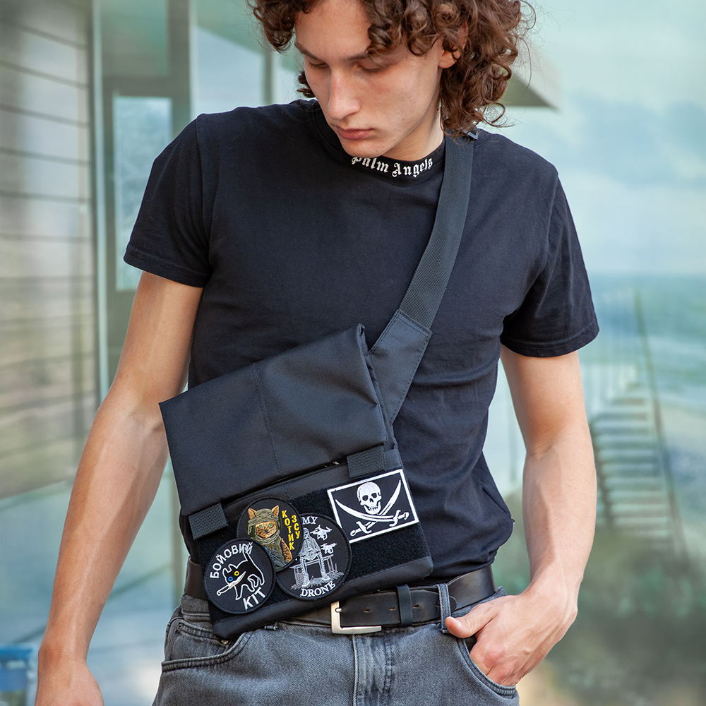 Сумка месенджер тактична з кобурою з тканини Cordura 3 кишені патч-панель - Зображення 6