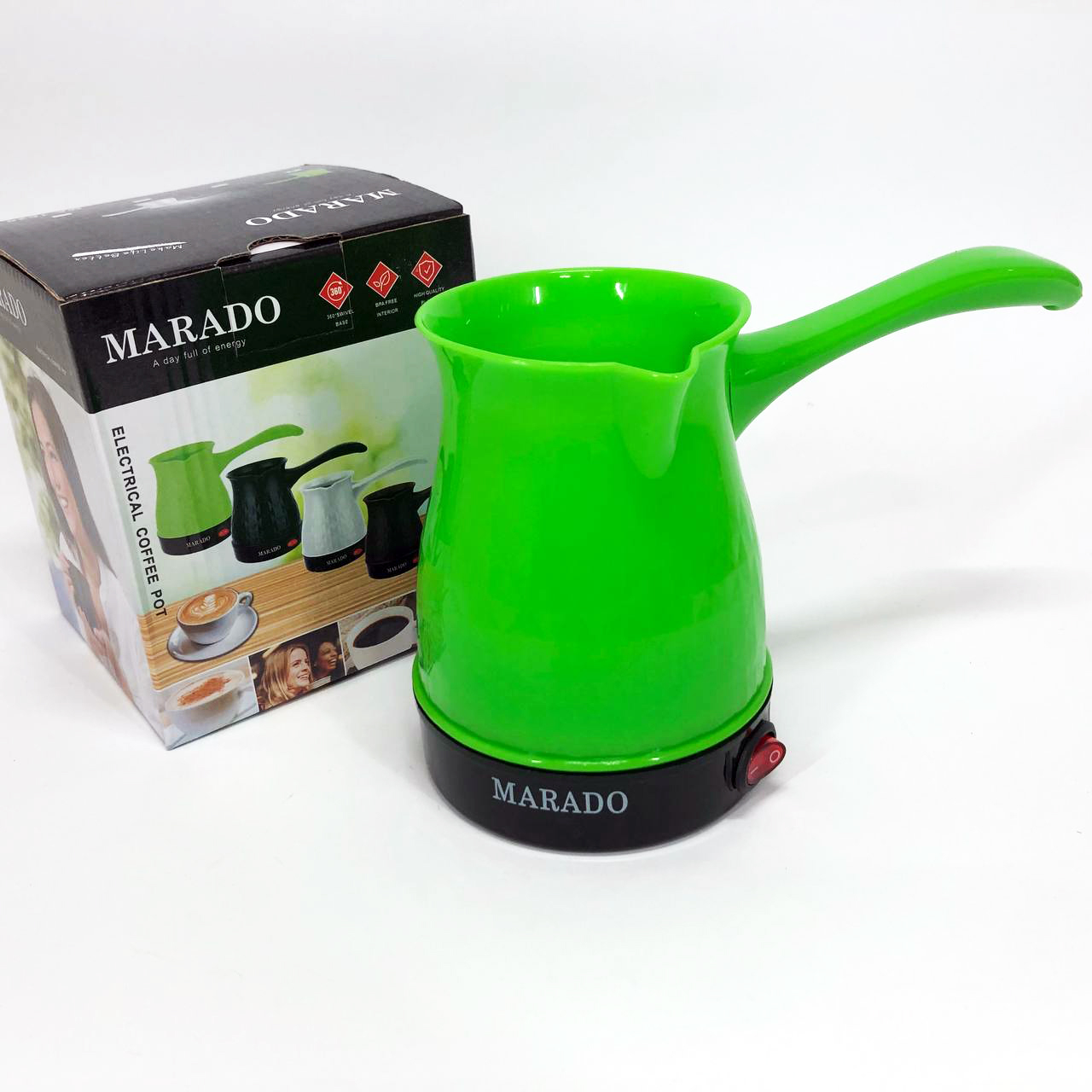 Електрична турка Marado MA-1625 з автовідключенням зеленого колору - Зображення 2