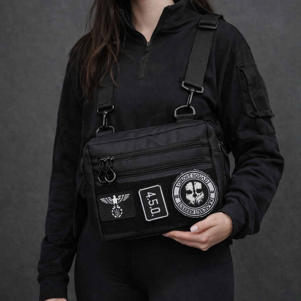 Сумка для патчів Cordura 600D чорного кольору з 5 кишеньками - Зображення 6