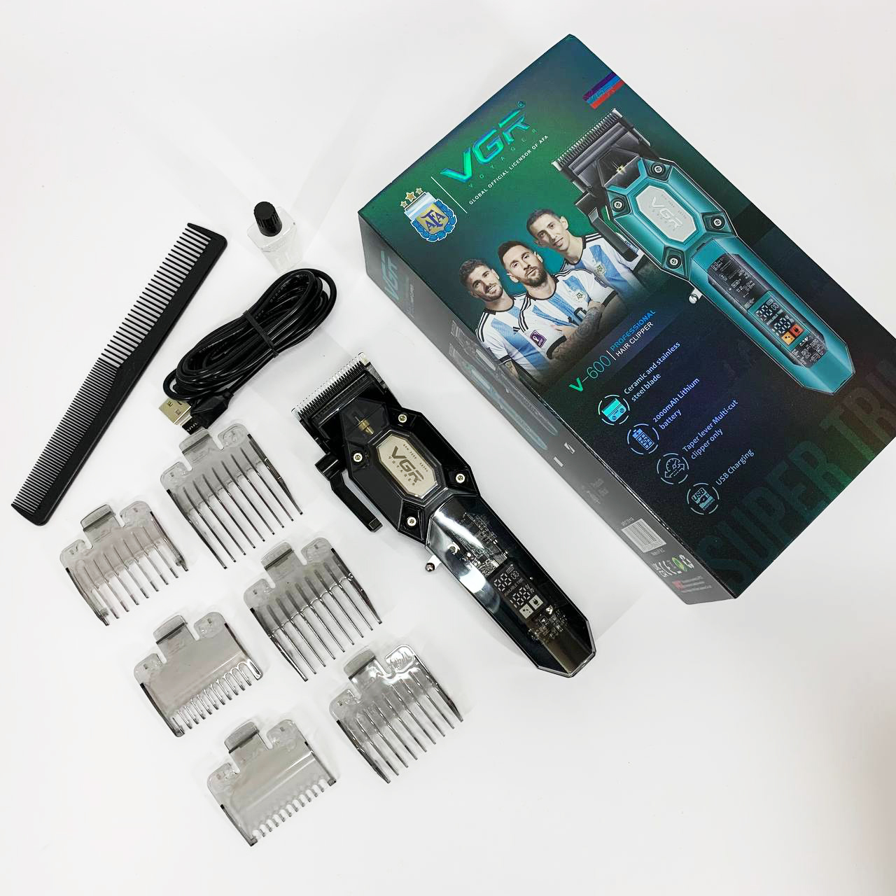 Акумуляторна машинка для стрижки VGR V-600 чорного кольору - Зображення 2