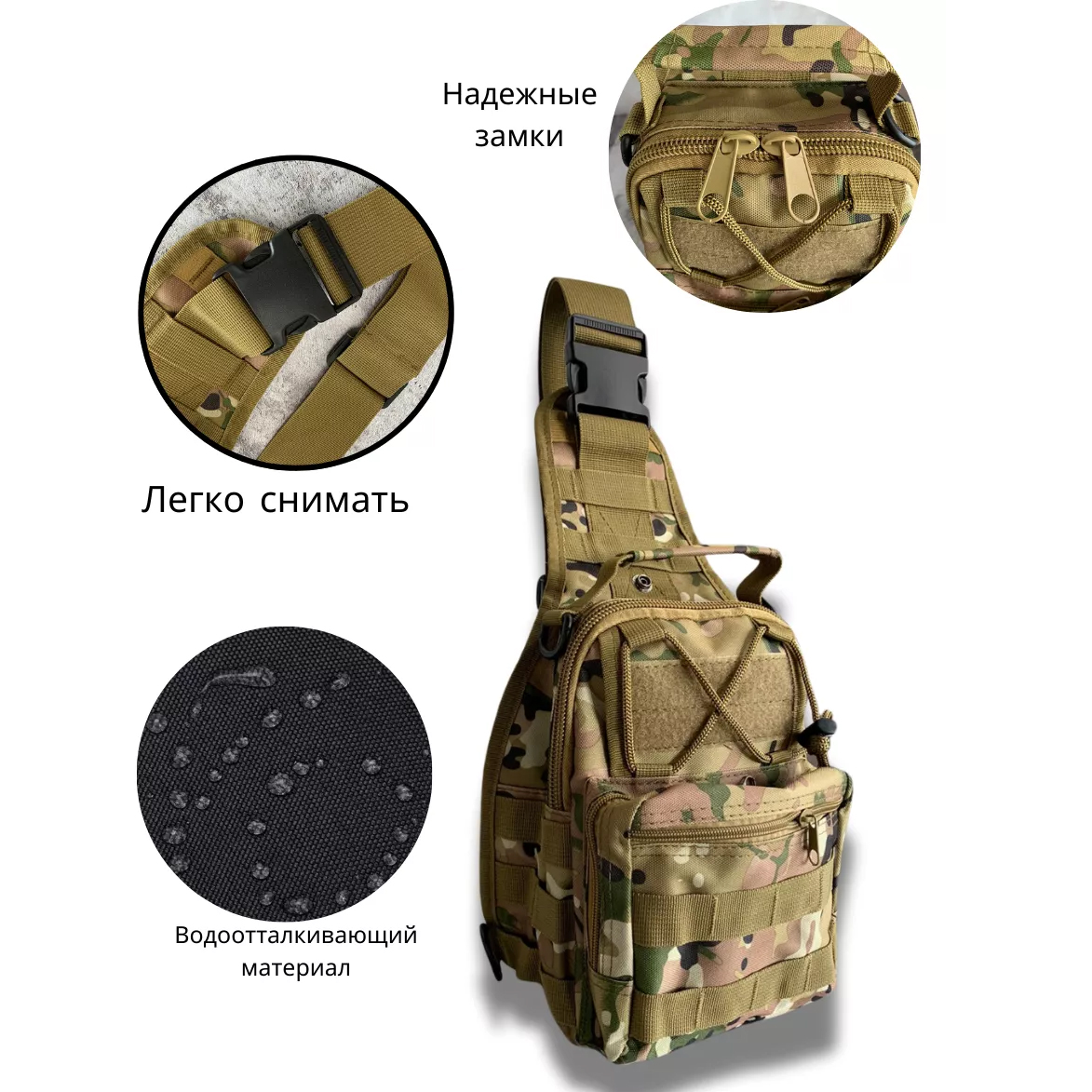 Сумка-рюкзак тактична з Cordura 900D камуфляж MOLLE трансформер через плече