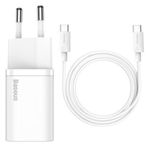 Мережевий зарядний пристрій Baseus Super Si Quick Charger PD25W (1USB-C) + кабель Type-C to Type-C (TZCCSUP-L)