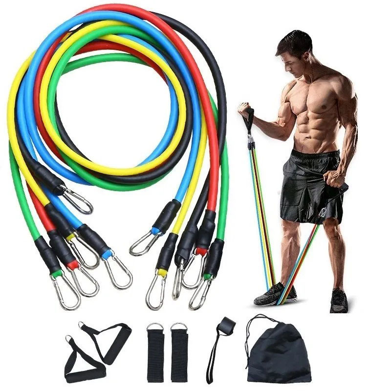 Эспандер резина для зарядок exercise pipe, эспандер резиновый жгут упражнения, Фитнес резинки 5 в 1 - Зображення 26