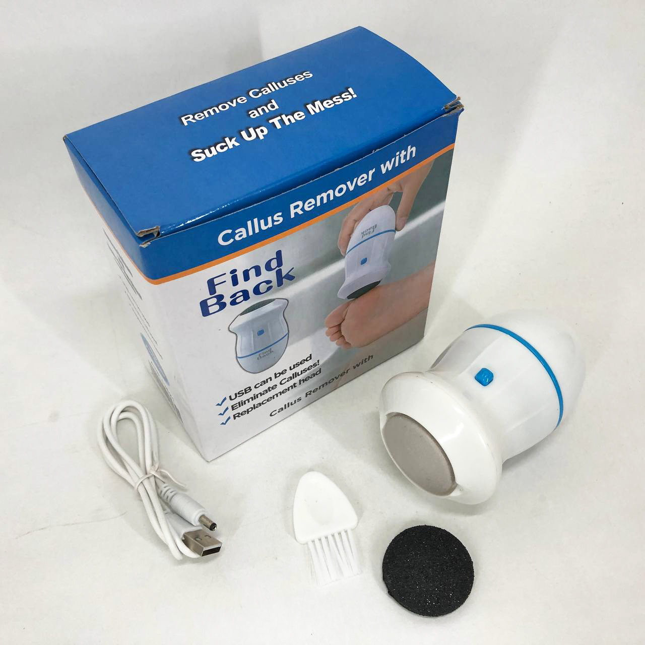 Набор для педикюра Pedi Vac Callus Remover With, универсальная пемза для ног, шлифовка для пяток - Зображення 12