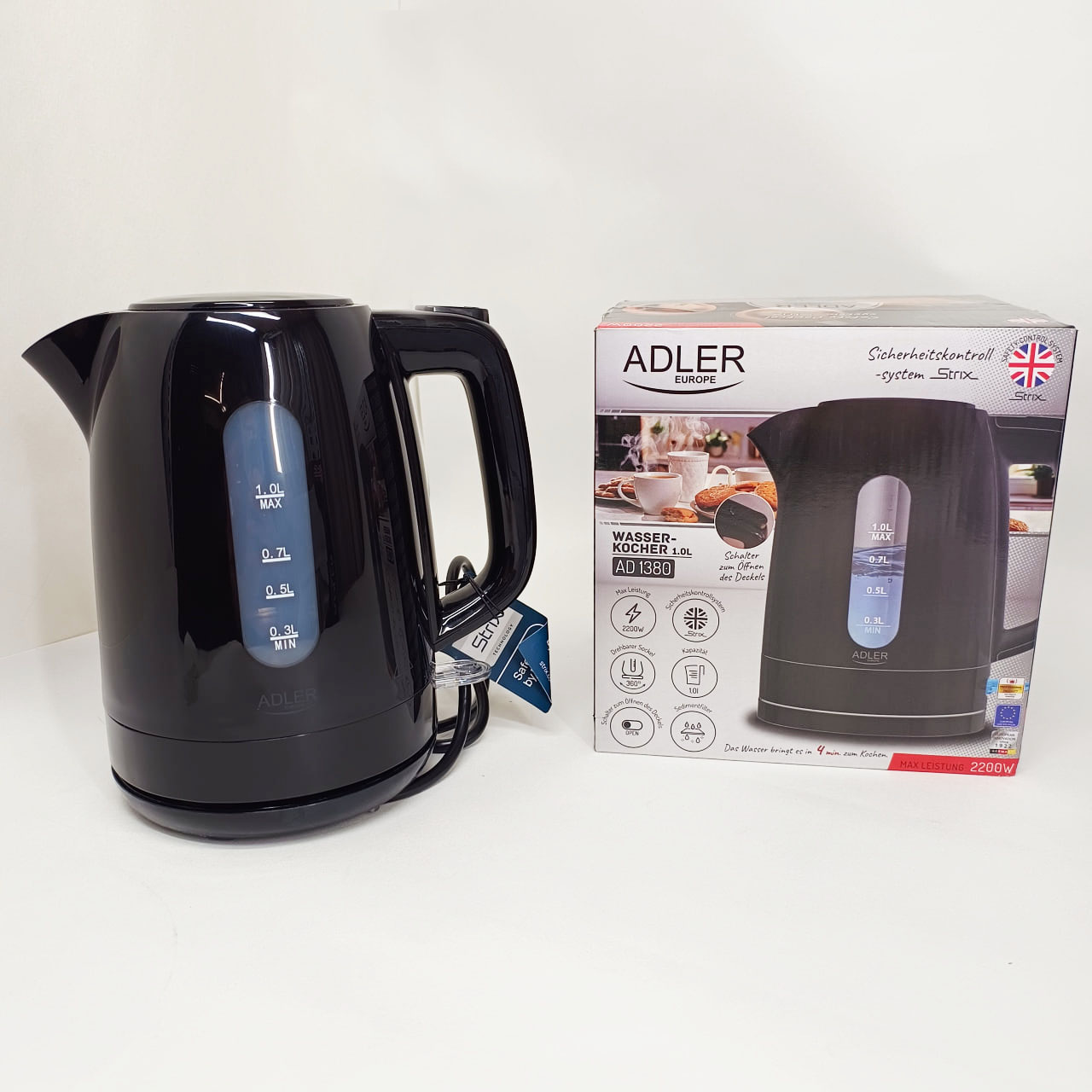 Електрочайник Adler AD 1380B 1 л 2200 Вт чорний - Зображення 5