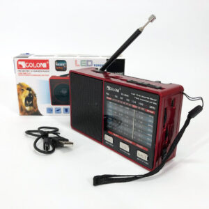 Радіо GOLON RX-8866 з ліхтариком і Power Bank червоного кольору