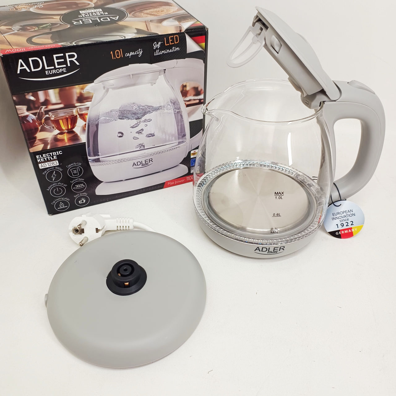 Електрочайник ADLER AD 1283G 1100 Вт 1 л - Зображення 4