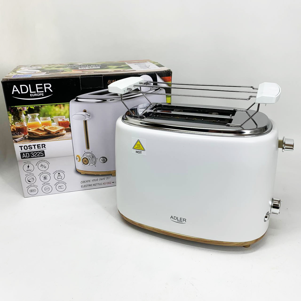 Тостер Adler AD 3225 з решіткою 950 Вт 6 рівнів обсмажування - Зображення 5