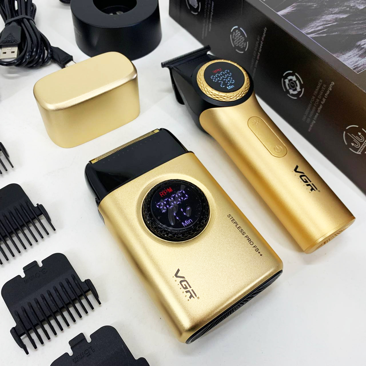 Набір для стрижки волосся VGR 2в1 V-977 V-377 GOLD - Зображення 5