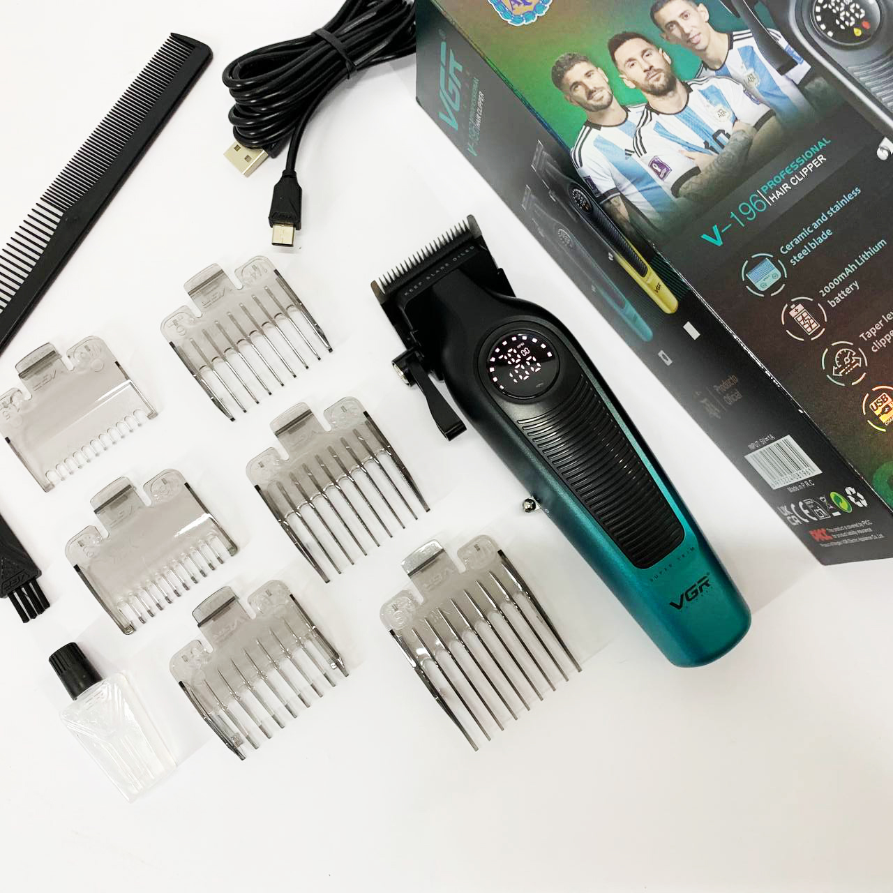 Акумуляторна машинка для стрижки VGR V-196 GREEN - Зображення 2