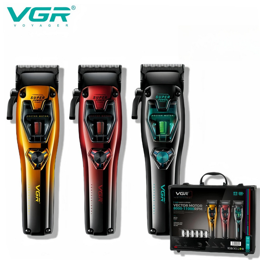 Акумуляторна машинка для стрижки VGR V-668 з трьома колірними варіантами корпусу