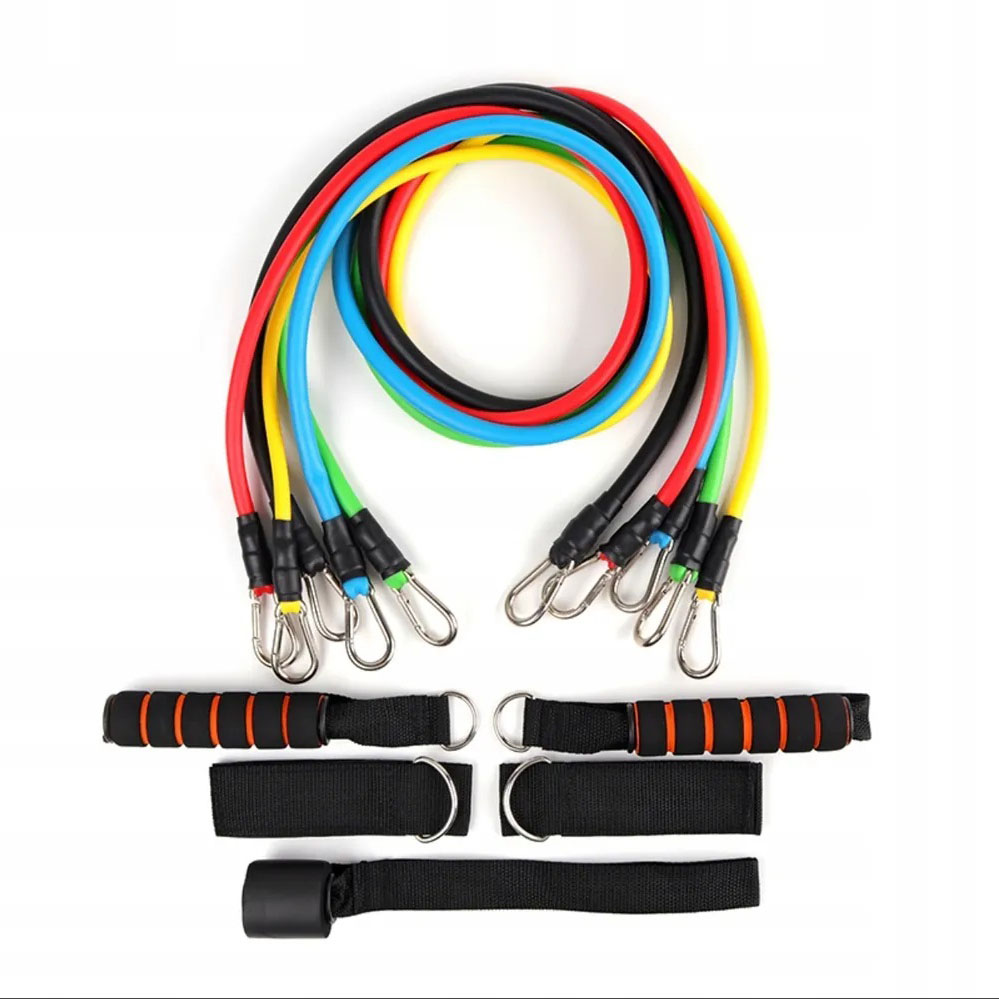 Эспандер резина для зарядок exercise pipe, эспандер резиновый жгут упражнения, Фитнес резинки 5 в 1 - Зображення 5