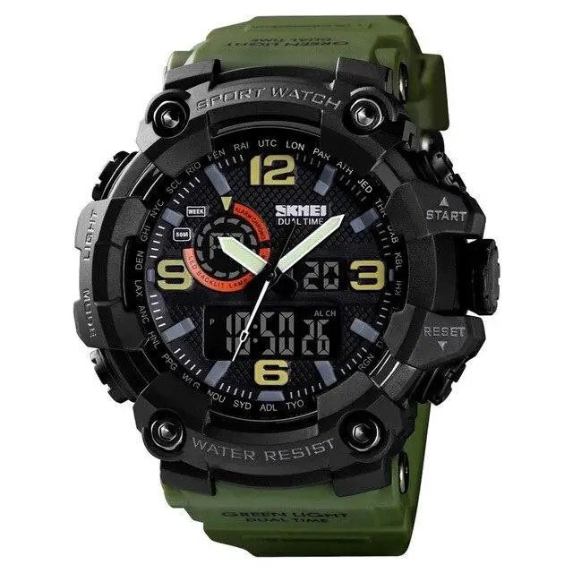 Наручні годинники SKMEI 1520AG Army Green чоловічі зелені