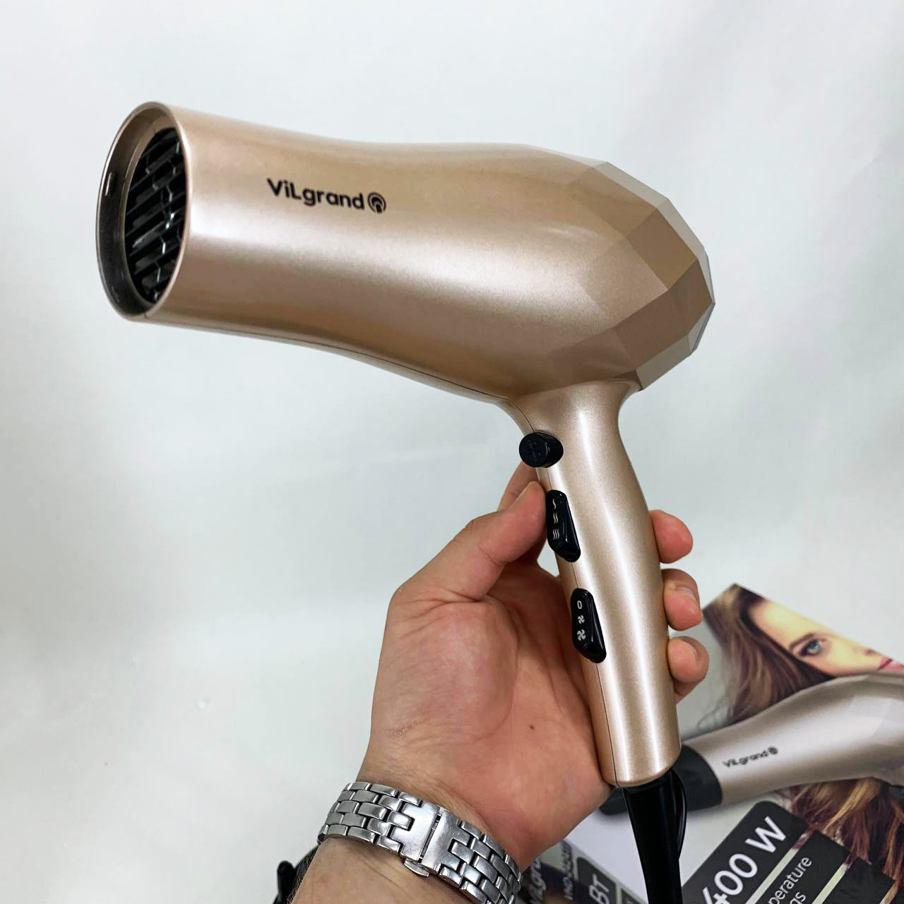Фен VILGRAND VHD 2424TI бежевий - Зображення 2