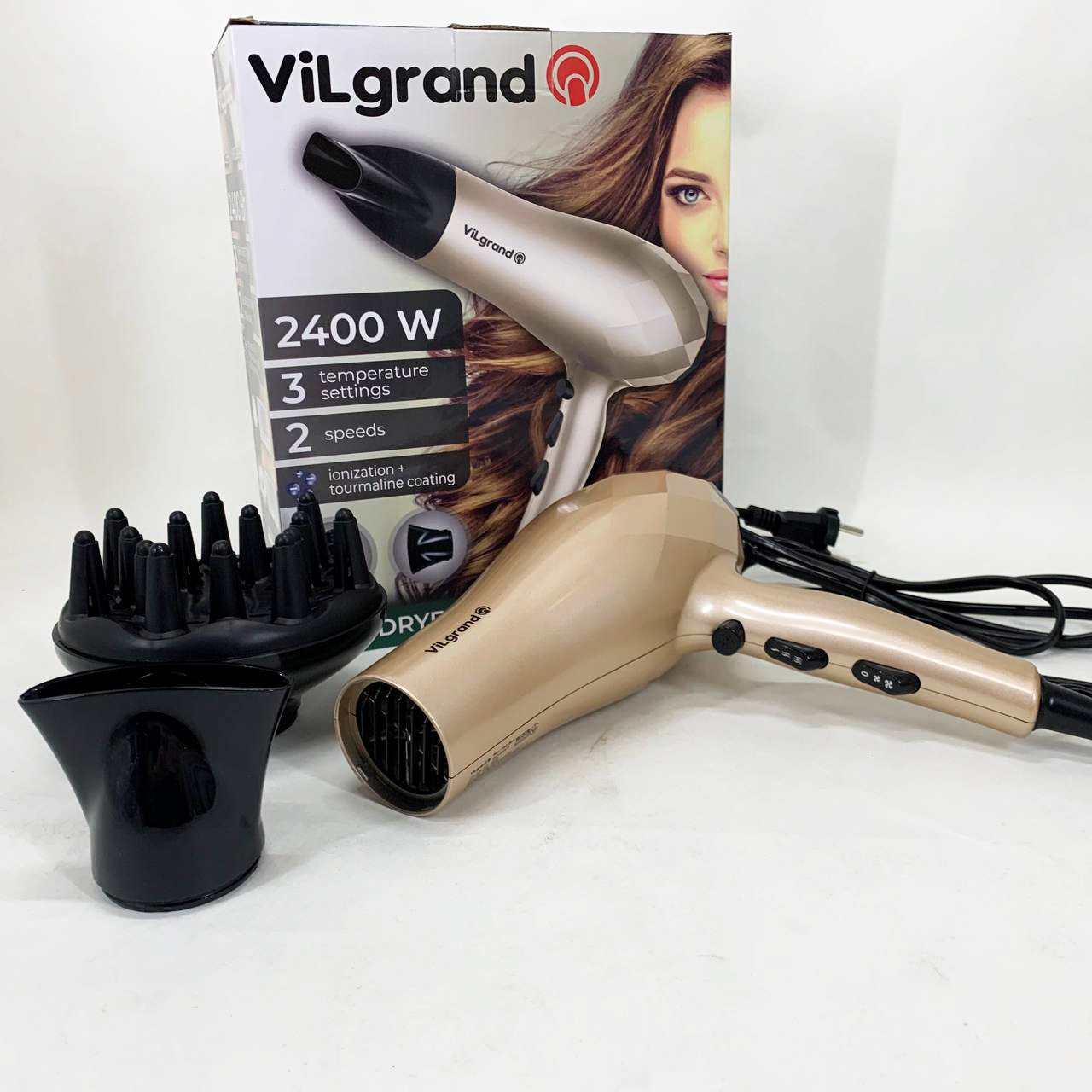 Фен VILGRAND VHD 2424TI бежевий - Зображення 4