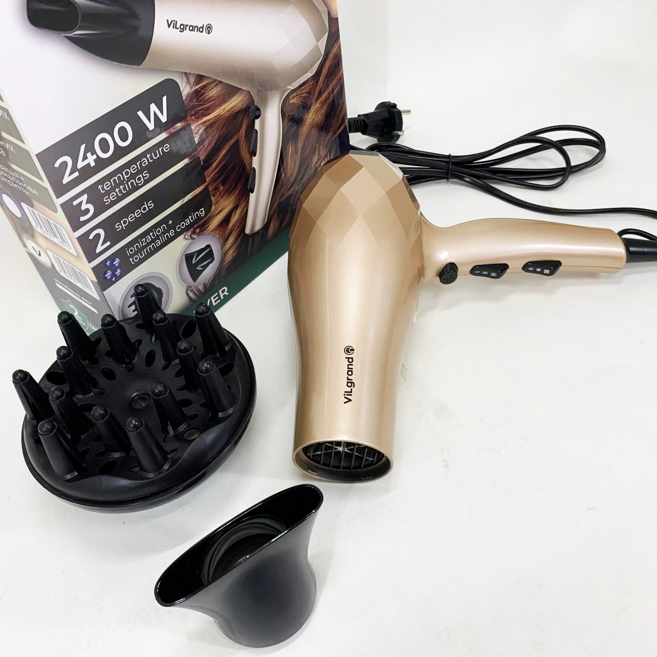 Фен VILGRAND VHD 2424TI бежевий - Зображення 5