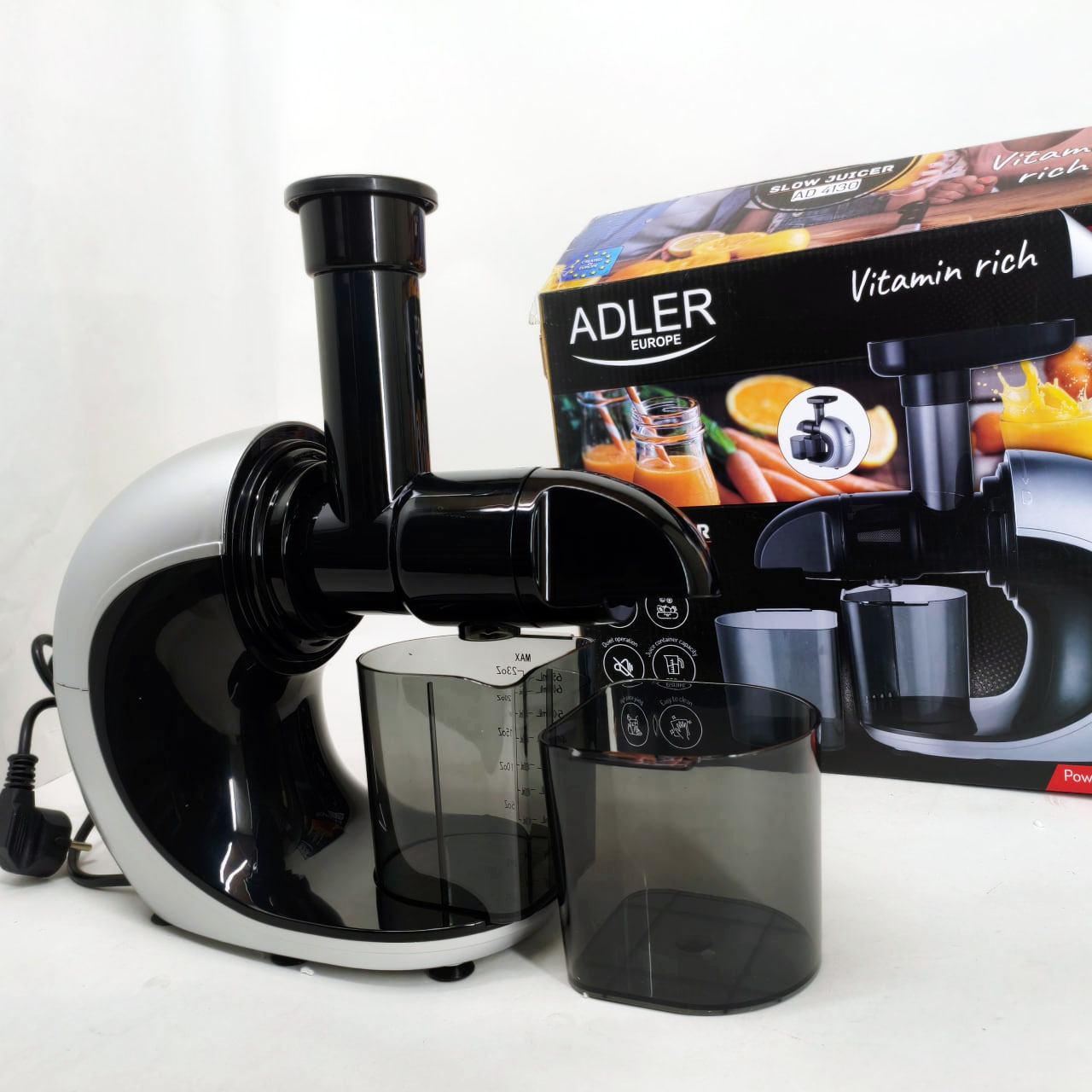 Соковитискач шнековий Adler AD 4130 150 Вт для цитрусових фруктів та овочів - Зображення 6