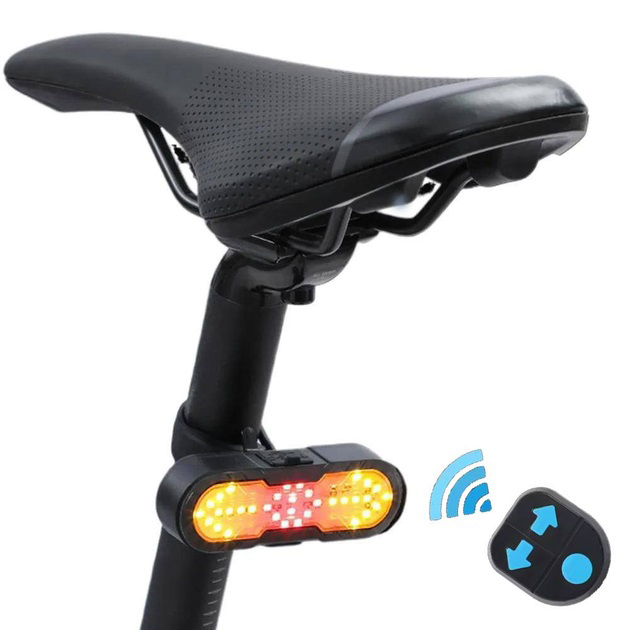 Велоліхтар CYGM-2229 STOP (red+yellow) із сигналом - Зображення 3