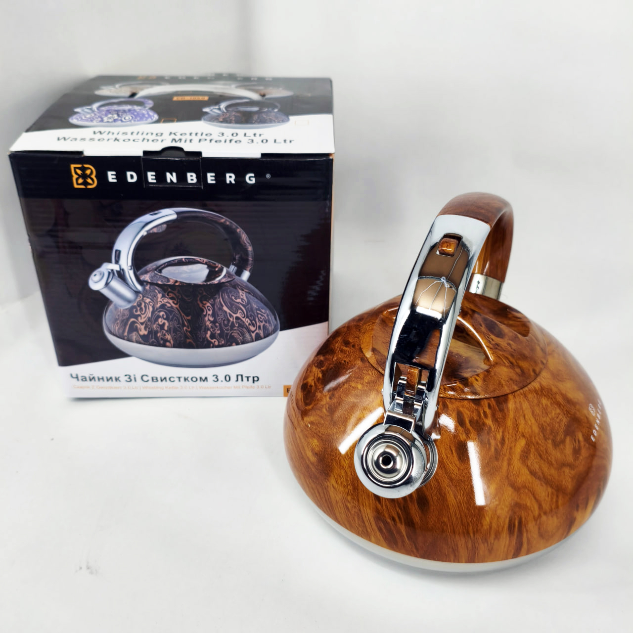 Чайник зі свистком Edenberg EB-1959 3 л з капсульним дном Brown - Зображення 3