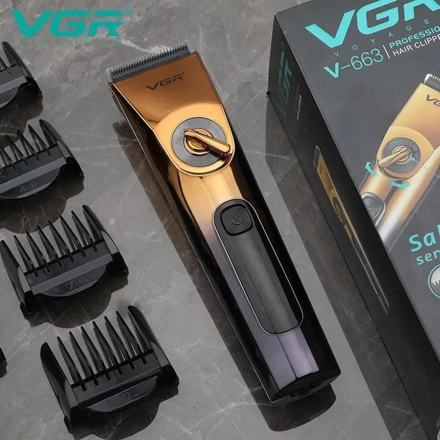 Бездротова машинка для стрижки VGR V-663 тример для волосся, бороди та вусів - Зображення 5