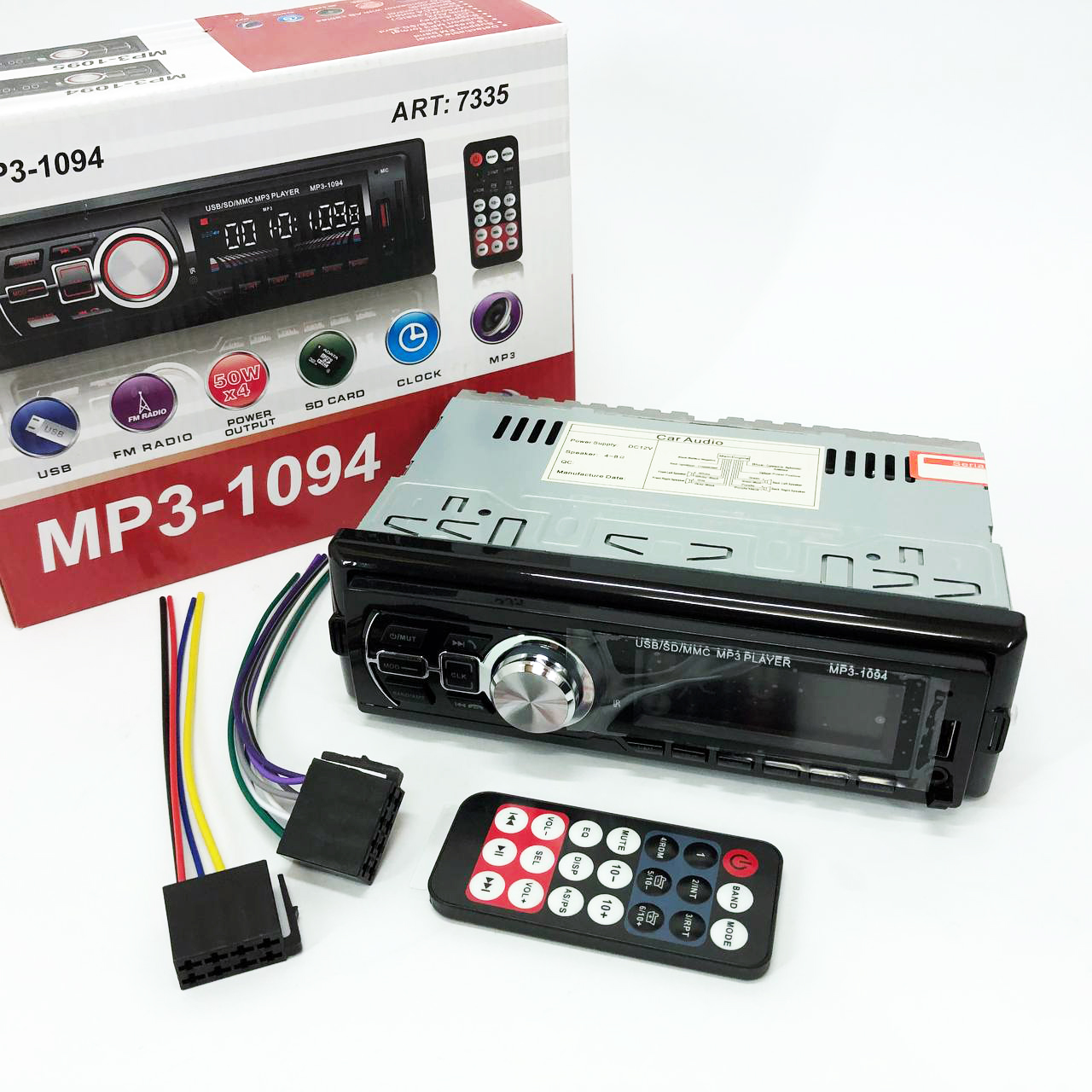 Автомагнітола MP3 1094 зі знімною панеллю Bluetooth та пультом
