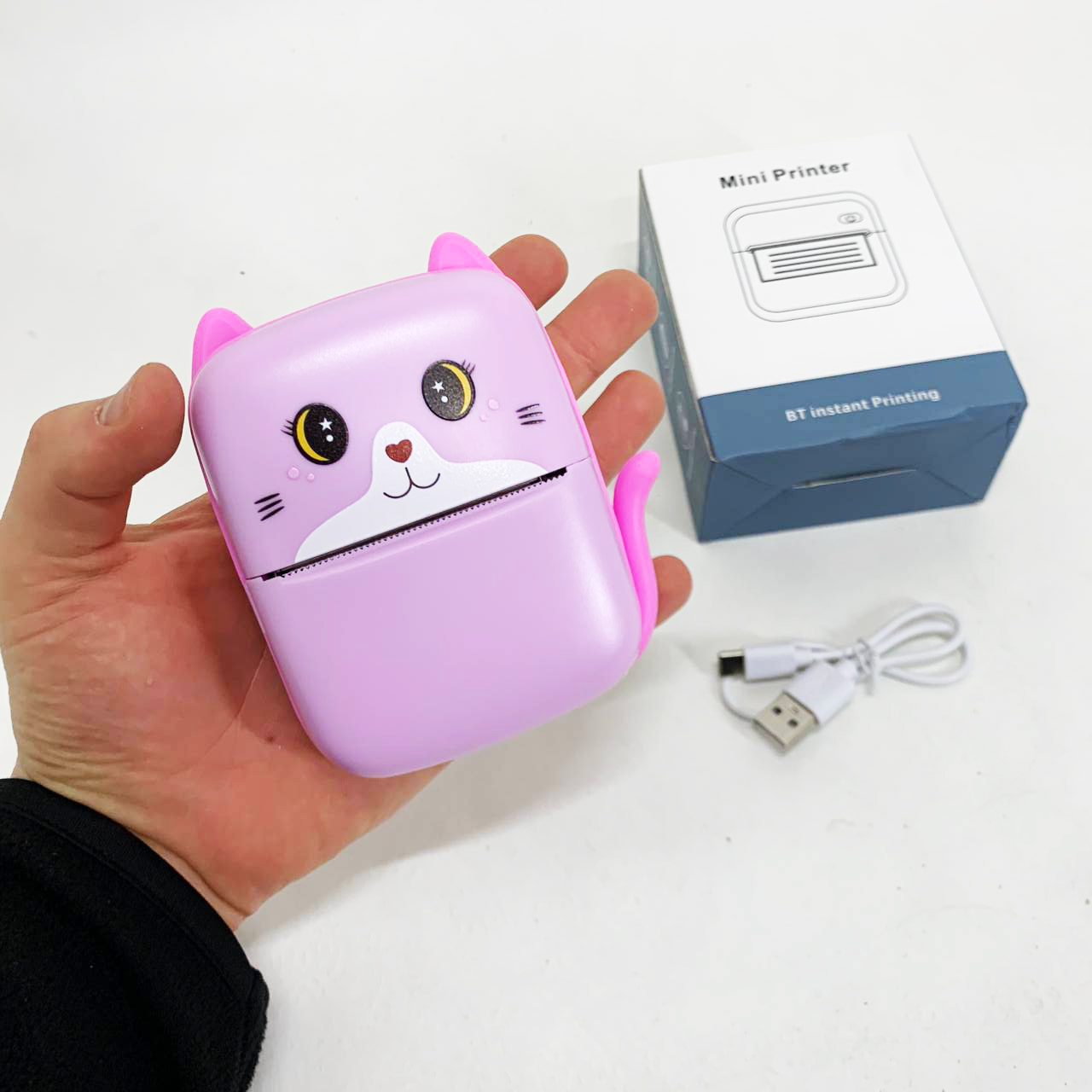 Портативний дитячий термопринтер з Bluetooth A8 Cat міні принтер для телефону Pink - Зображення 2