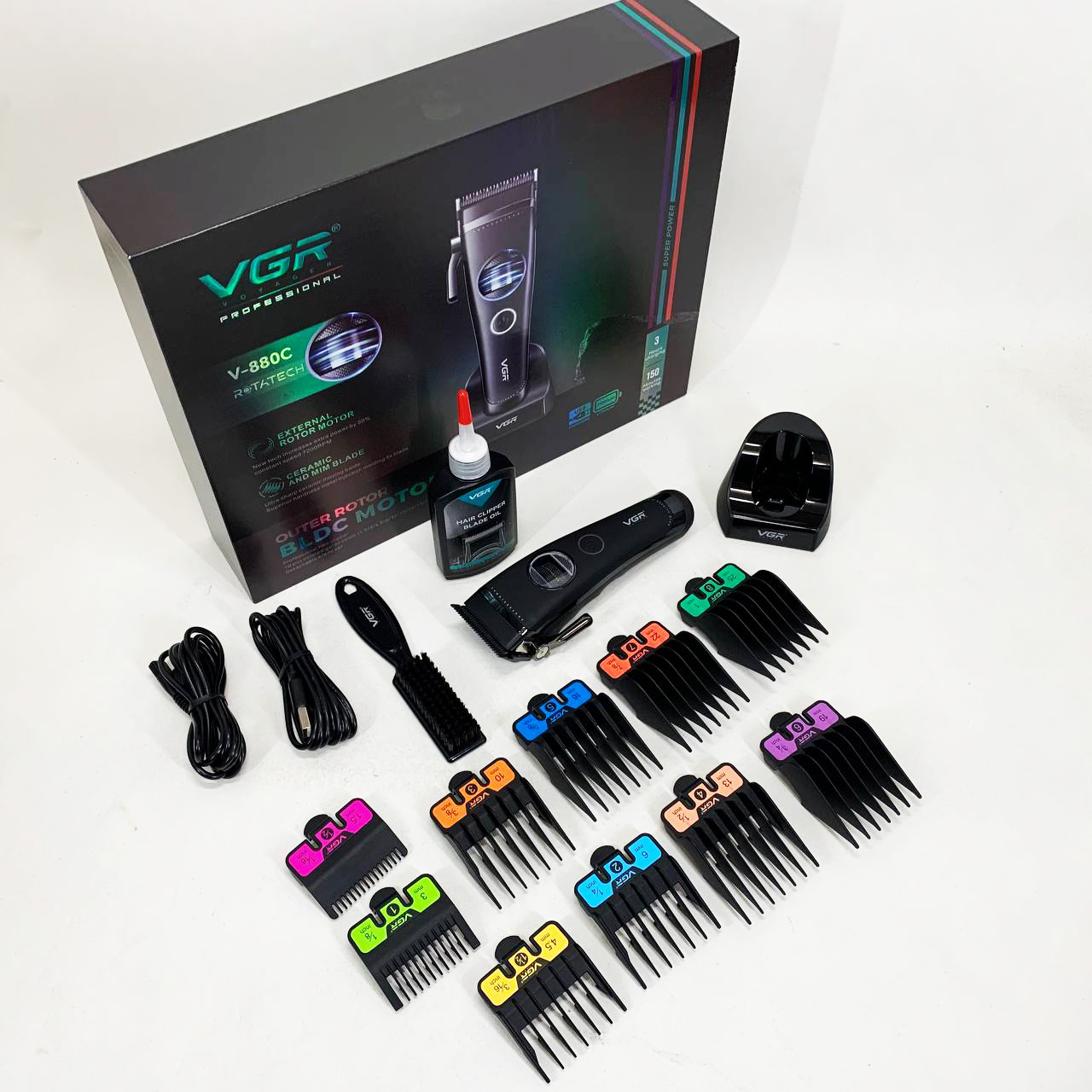 Акумуляторна машинка для стрижки VGR V-880C чорного кольору - Зображення 4