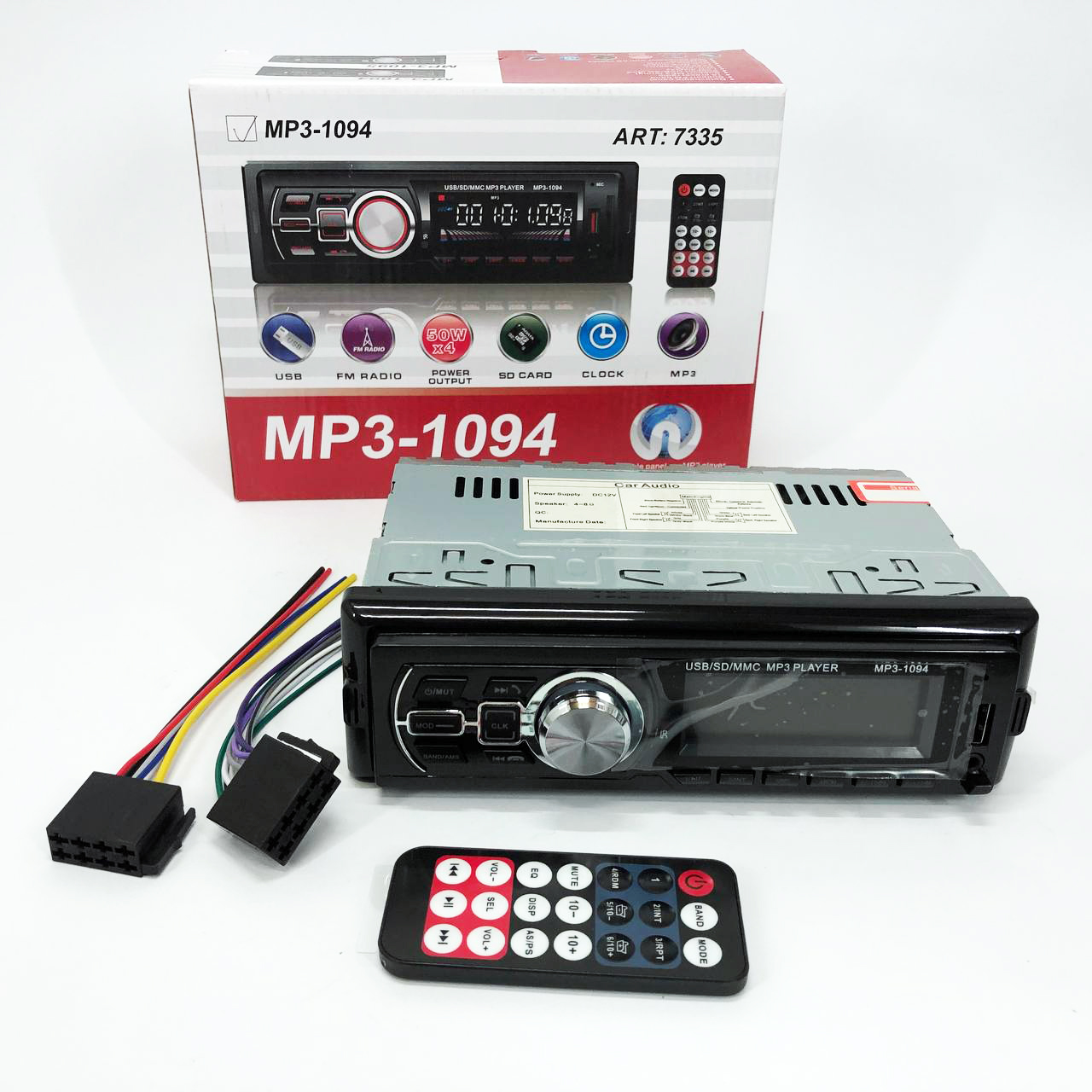 Автомагнітола MP3 1094 зі знімною панеллю Bluetooth та пультом - Зображення 5