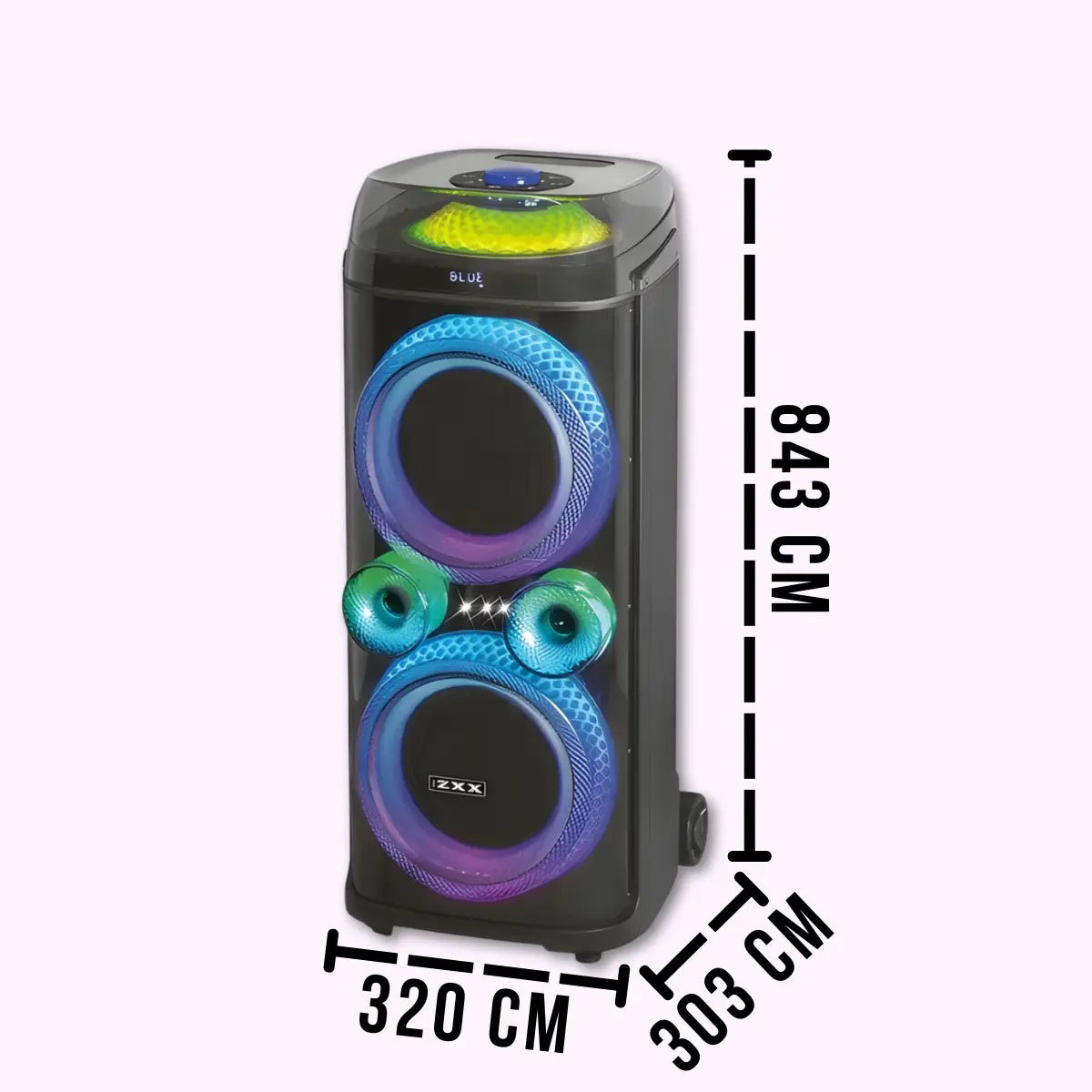 Портативна колонка ZXX-9900 з 2 мікрофонами 2×10 дюймів - Зображення 3