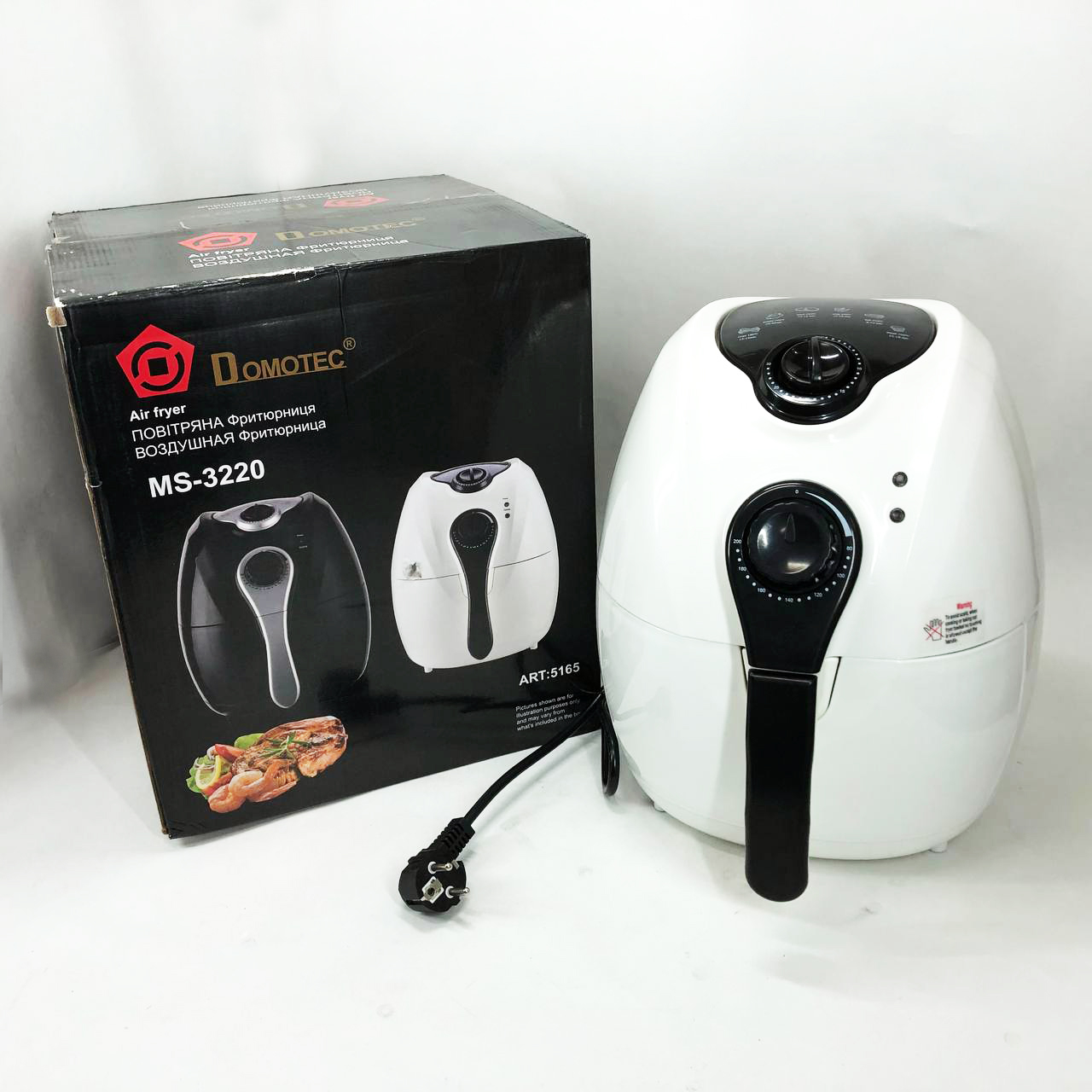Аерофритниця Domotec MS-3220 1300 Вт 4,5 л без масла з таймером white - Зображення 2
