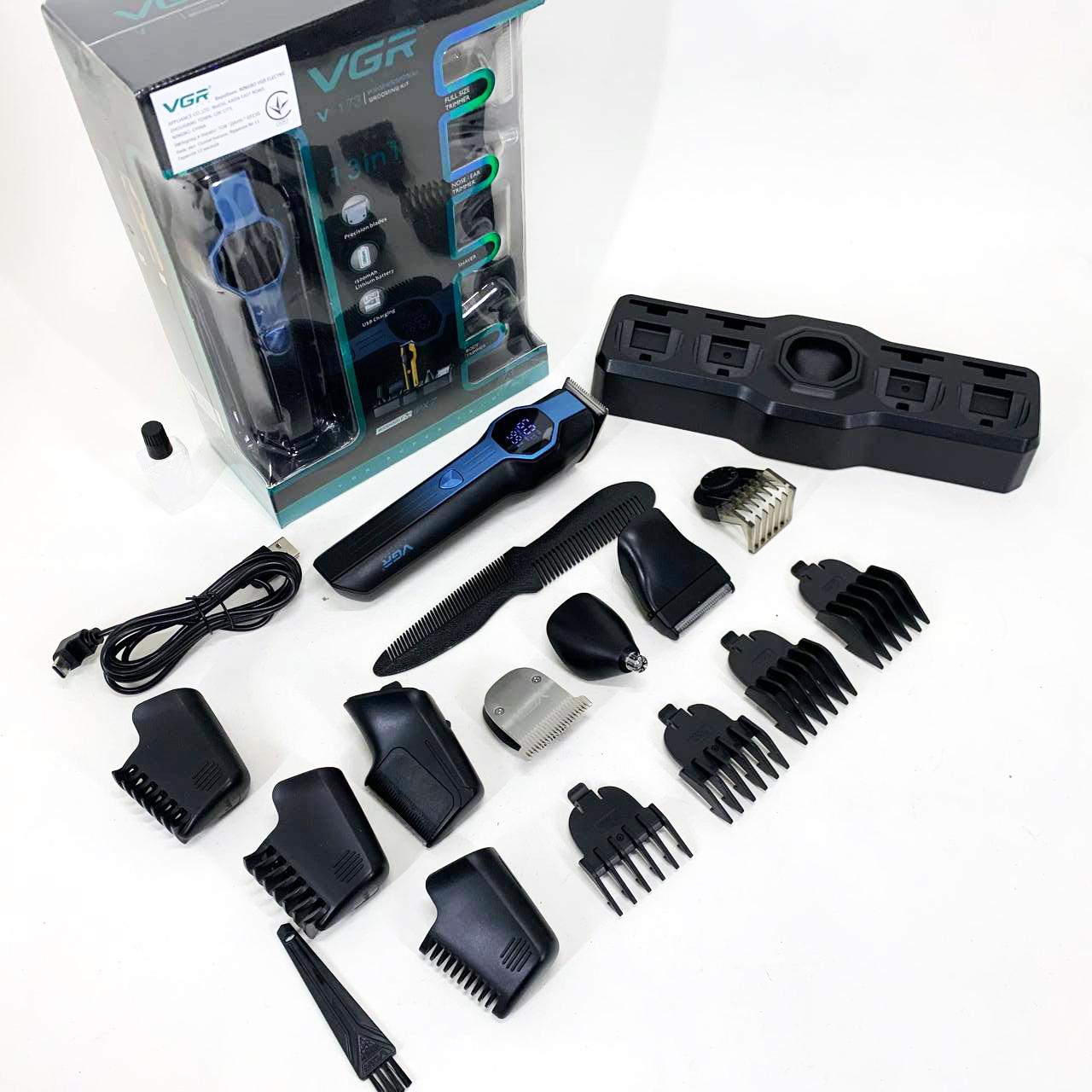 Набір для стрижки VGR V-173 BLUE 13в1 - Зображення 3