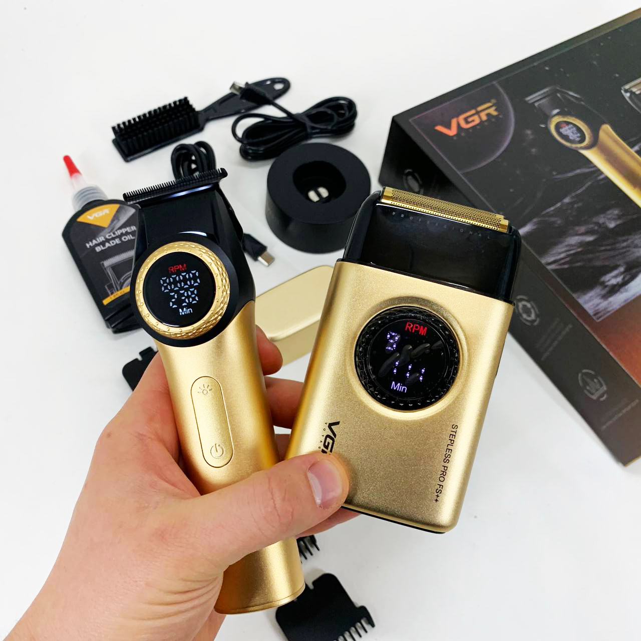 Набір для стрижки волосся VGR 2в1 V-977 V-377 GOLD - Зображення 3