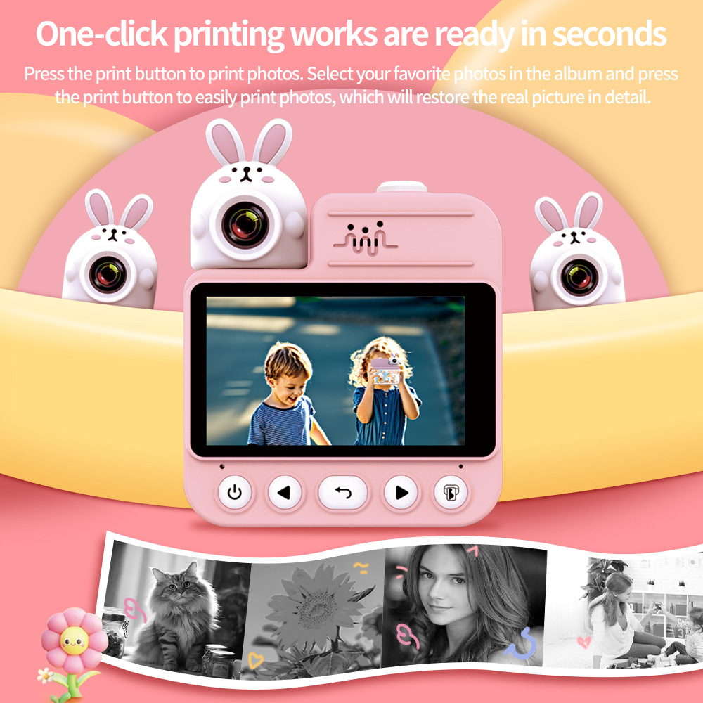 Дитячий фотоапарат миттєвого друку JD30 PINK - Зображення 4