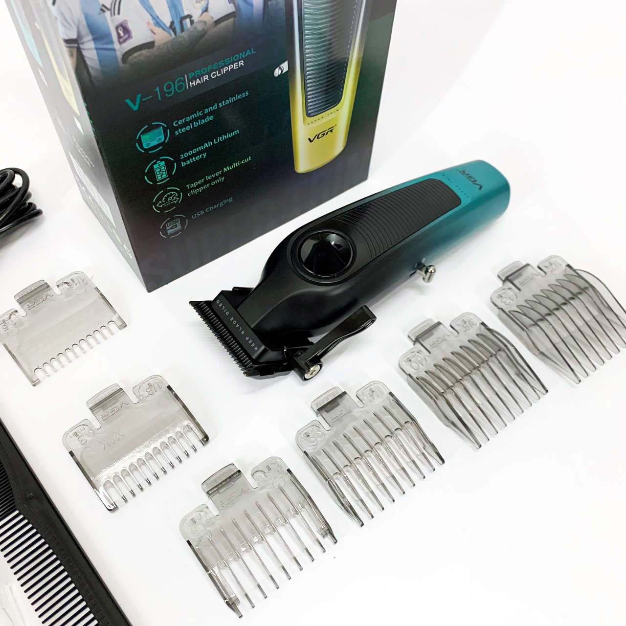 Акумуляторна машинка для стрижки VGR V-196 GREEN - Зображення 6