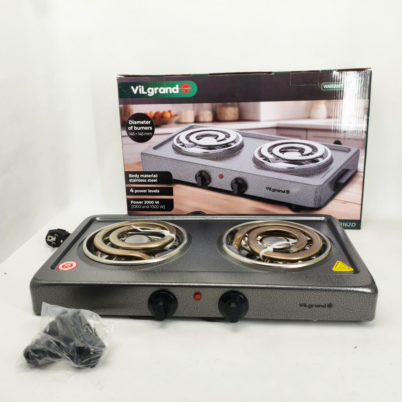 Електроплита Vilgrand VHP162D GRAY 2000 Вт - Зображення 4