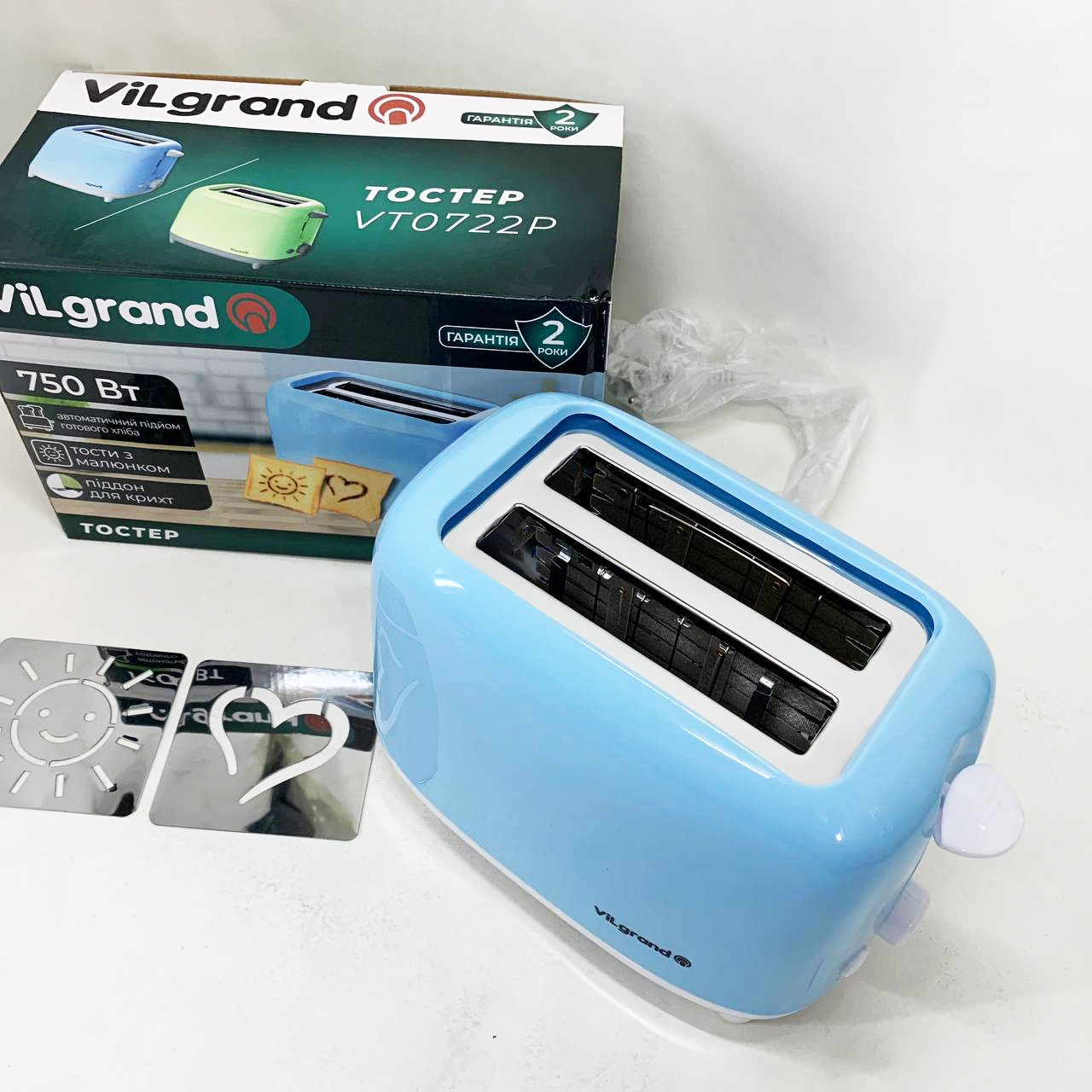 Тостер VILGRAND VT0722P Blue - Зображення 5