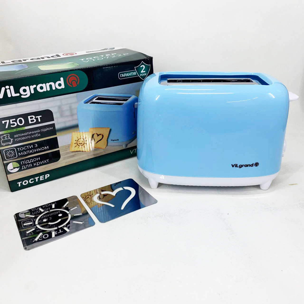 Тостер VILGRAND VT0722P Blue - Зображення 6