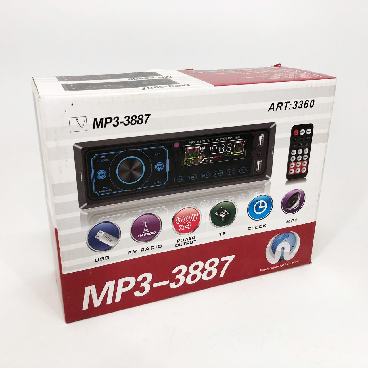 Автомагнітола MP3 3887 ISO 1DIN з сенсорним дисплеєм LED/LCD - Зображення 5
