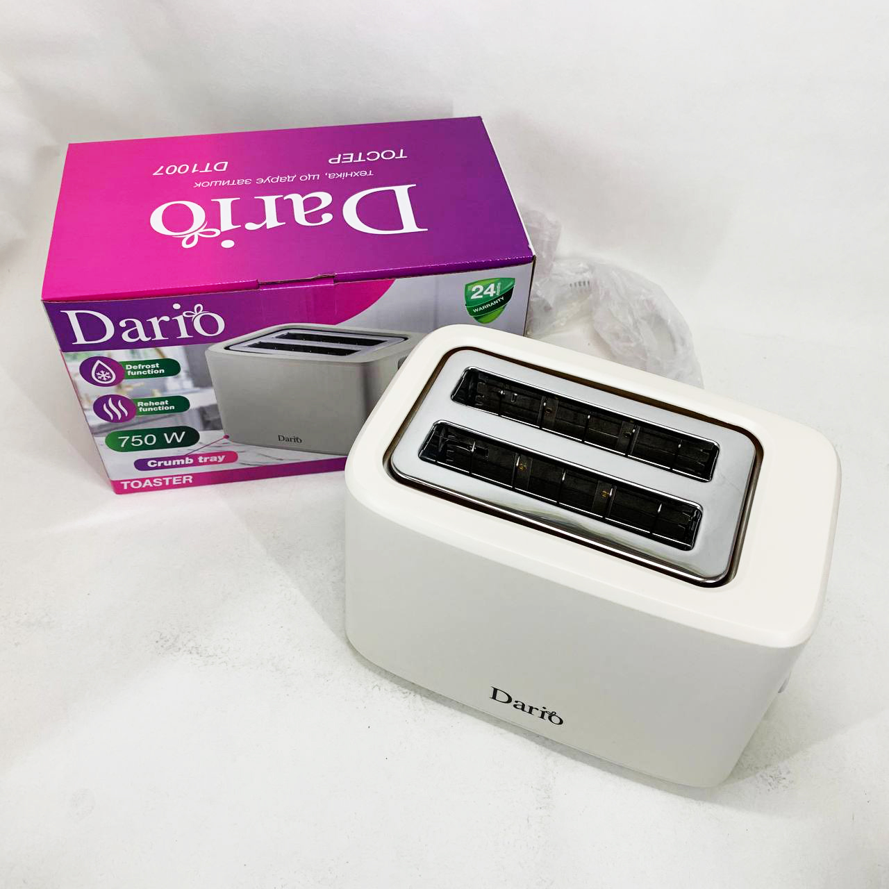 Тостер DARIO DT1007 білого кольору - Зображення 4