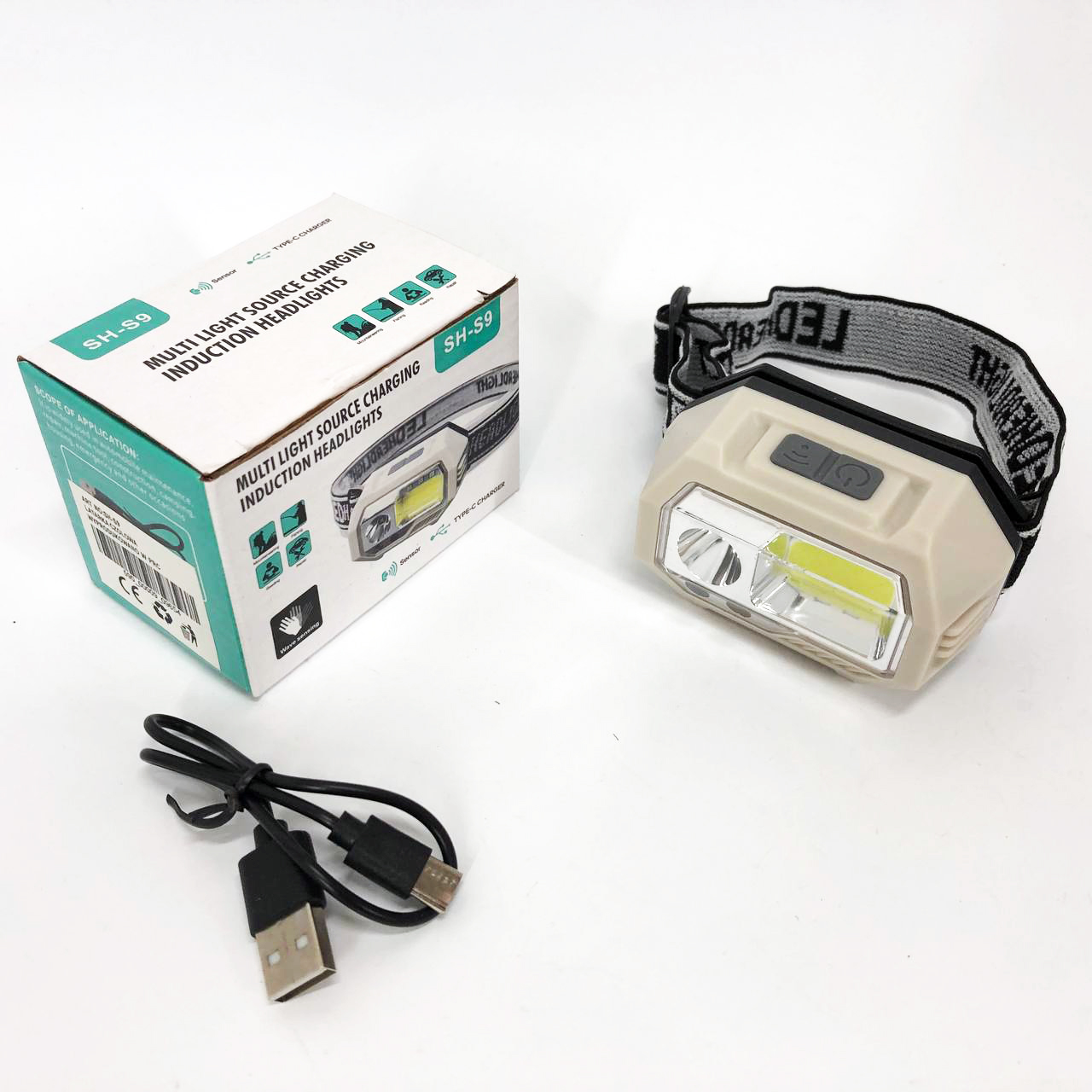Налобний ліхтар SH-S9-XPE+COB+3SMD червоний з USB-зарядкою - Зображення 6