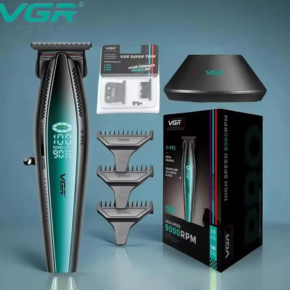 Машинка для стрижки волосся XPRO VGR V-992 GREEN з насадками 1 2 3 мм - Зображення 5